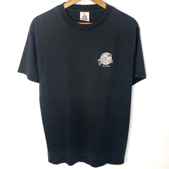 Vintage 1991 Planet Hollywood Orlando Black Short Sleeve T Shirt Made In USA L - Picture 2 of 6